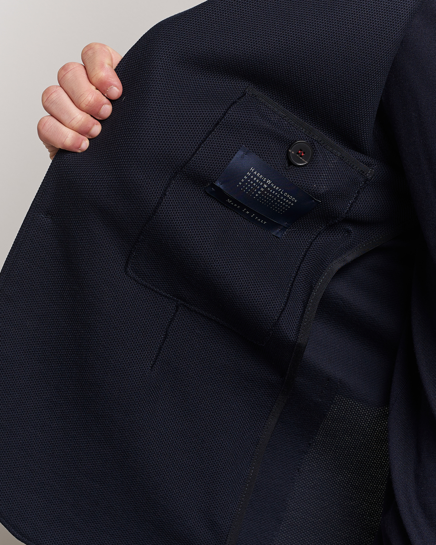 Heren | Blazers | Harris Wharf London | Loro Piana Honey Comb Blazer Navy