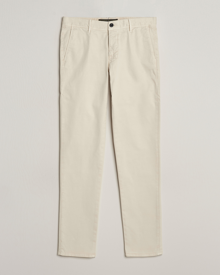 Heren | Broeken | Incotex | Slim Fit Garment Dyed Slacks Off White