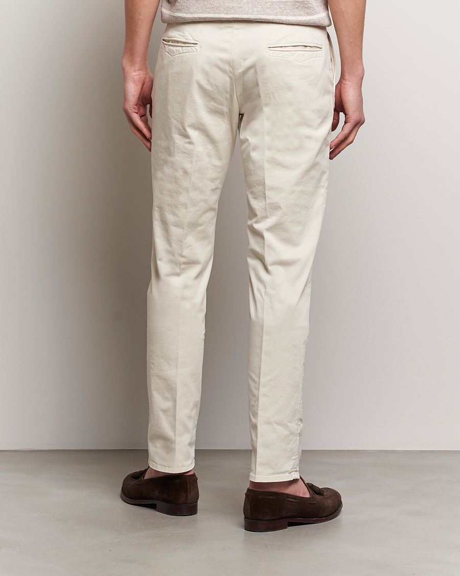 Heren | Broeken | Incotex | Slim Fit Garment Dyed Slacks Off White