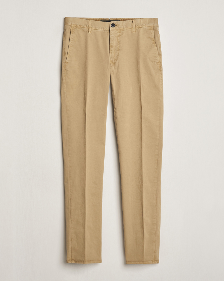 Homme | Pantalons | Incotex | Slim Fit Garment Dyed Slacks Beige
