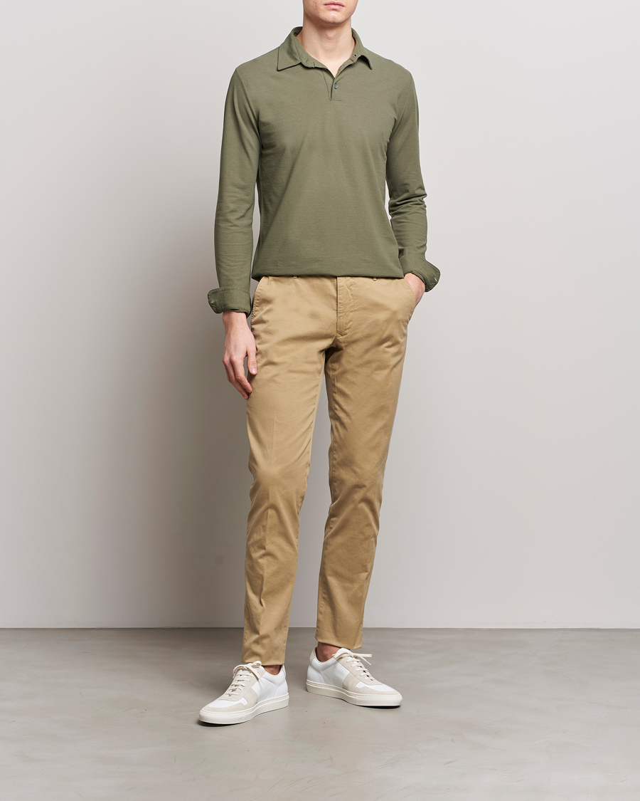 Homme | Pantalons | Incotex | Slim Fit Garment Dyed Slacks Beige