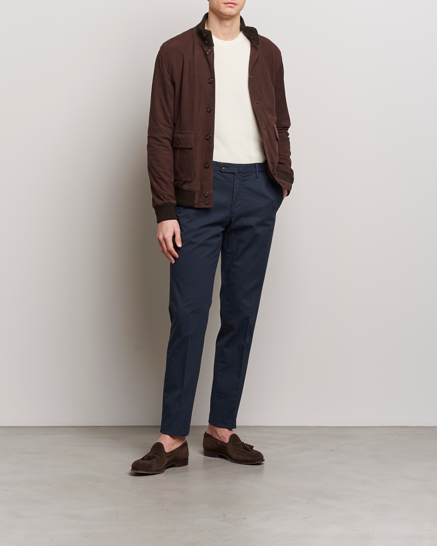 Homme | Pantalons | Incotex | Regular Fit Comfort Chinos Navy