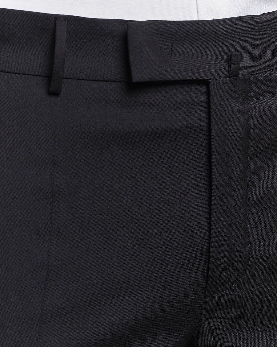 Homme | Pantalons | Incotex | Slim Fit Tropical Wool Trousers Black