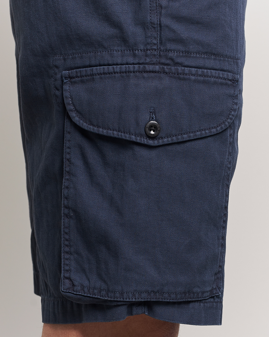 Heren | Korte broek | Incotex | Cotton Cargo Shorts Navy