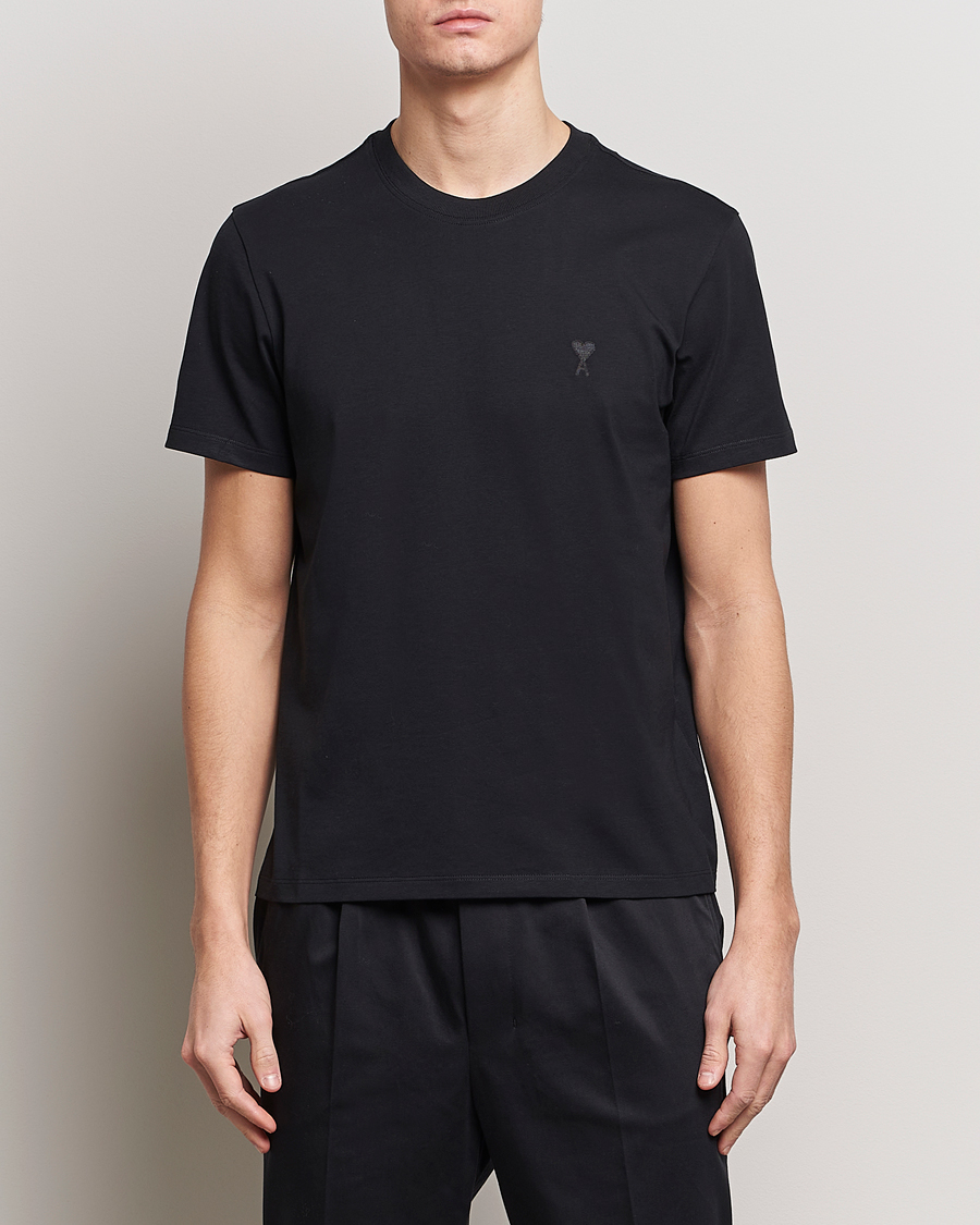 Homme | T-shirts | AMI | Tonal Heart Logo T-Shirt Black
