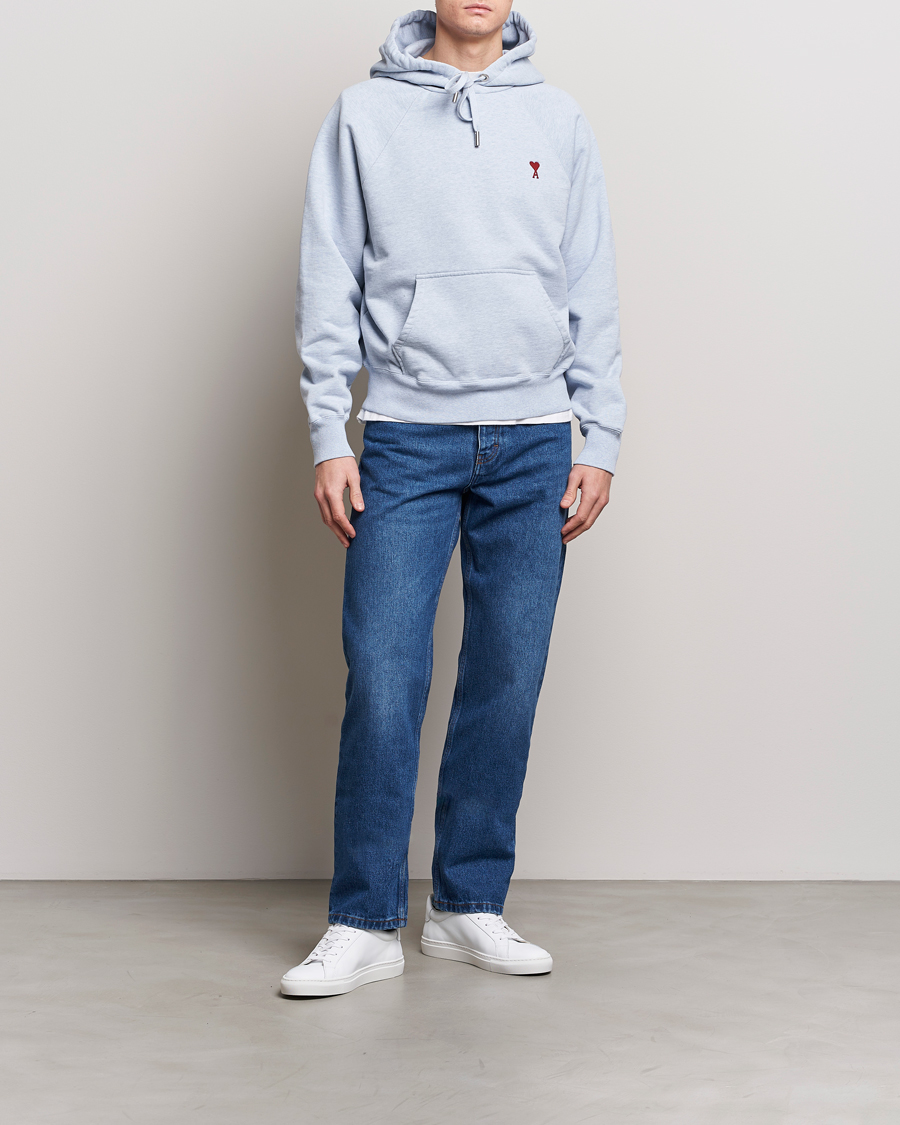 Homme | Pulls Et Tricots | AMI | Heart Logo Hoodie Heather Blue