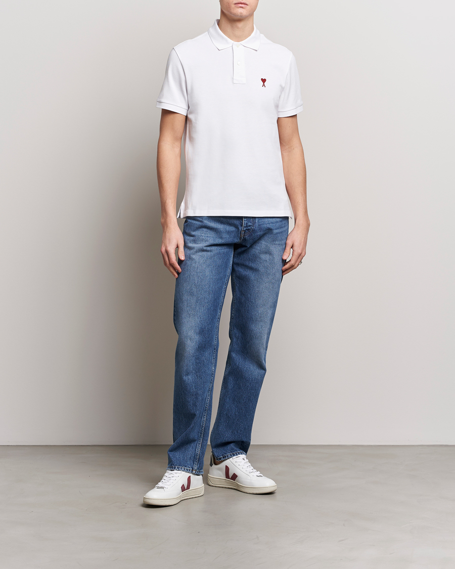 Heren | Polo's | AMI | Heart Logo Piquet Polo White