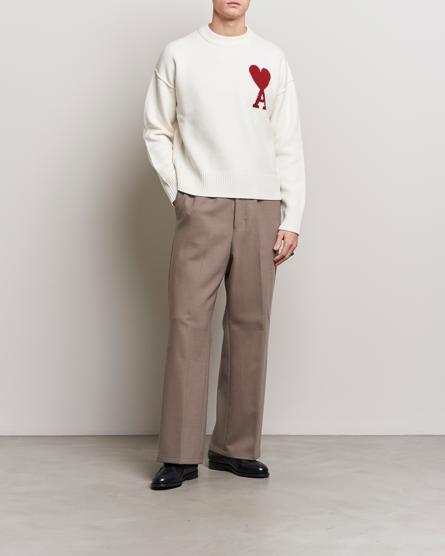 Homme | Pulls Et Tricots | AMI | Big Heart Wool Sweater Off White