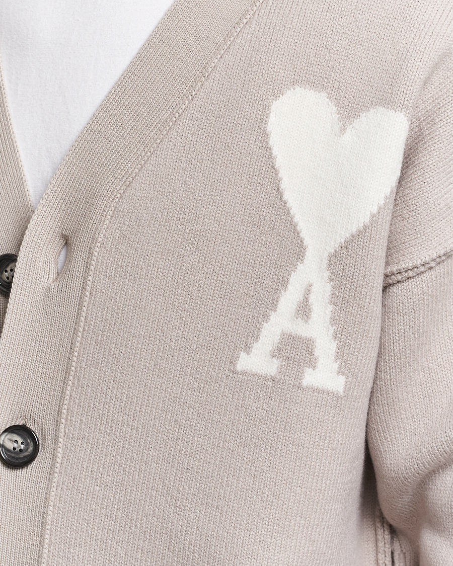 Homme | Pulls Et Tricots | AMI | Big Heart Wool Cardigan Light Beige