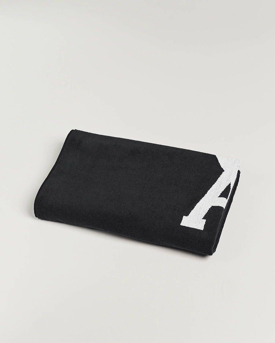 Homme | AMI Heart Logo Beach Towel Black/White | AMI | Heart Logo Beach Towel Black/White