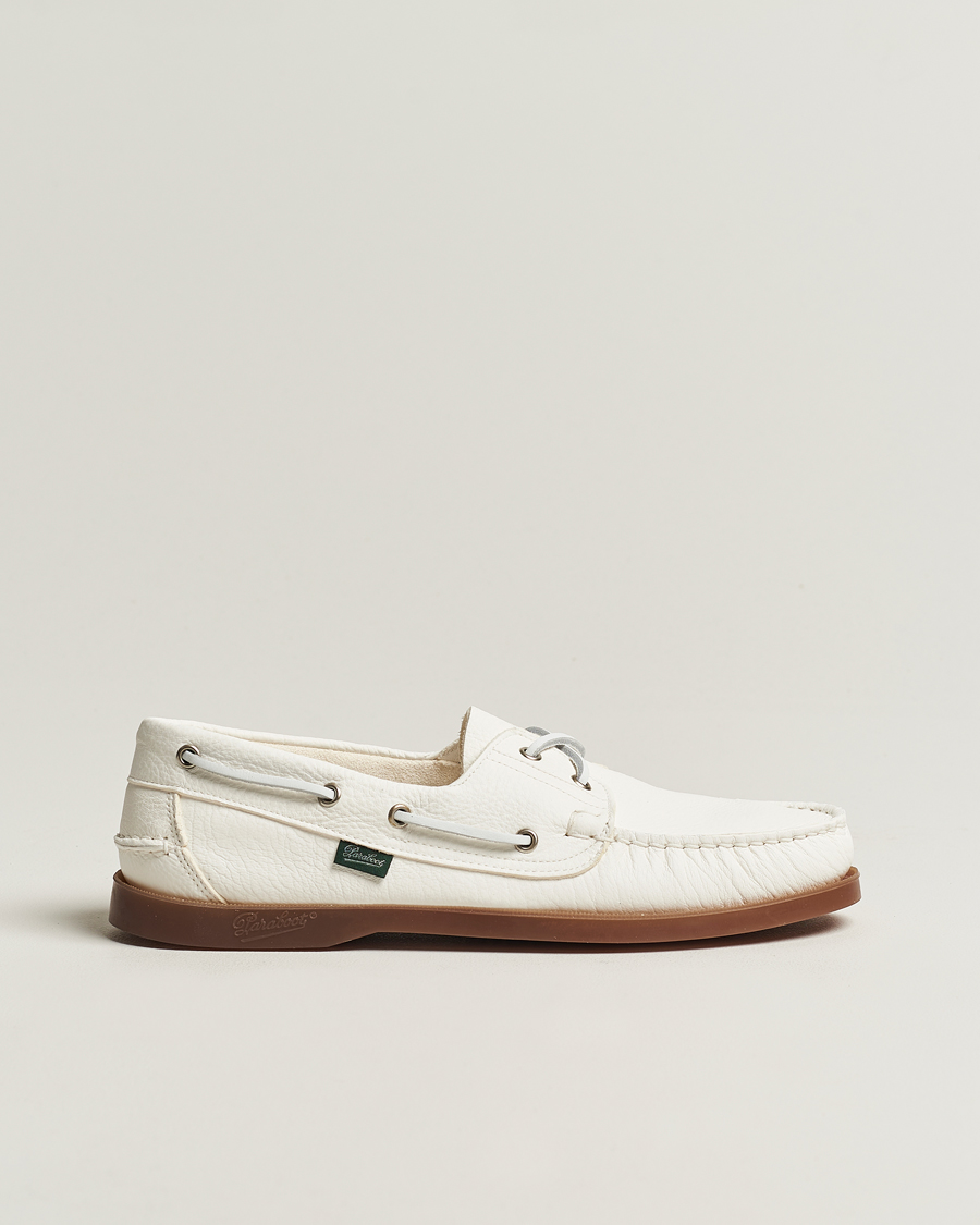 Homme | Paraboot Barth Boat Shoe White Deerskin | Paraboot | Barth Boat Shoe White Deerskin