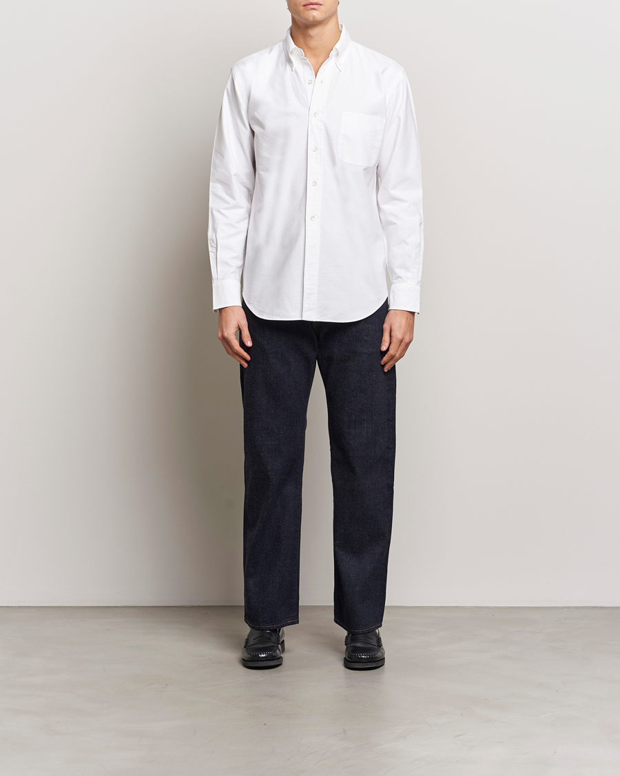 Homme | Chemises | Kamakura Shirts | Vintage Ivy Oxford Button Down Shirt White