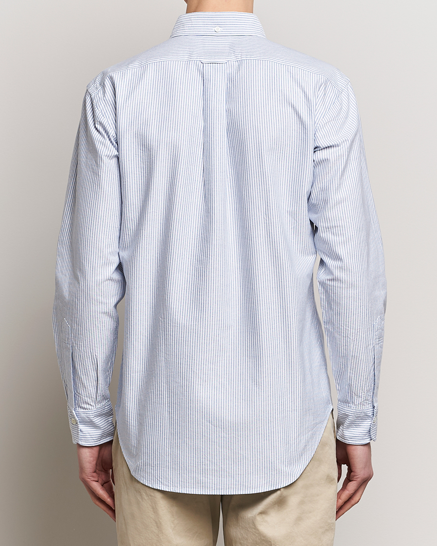 Heren | Overhemden | Kamakura Shirts | Vintage Ivy Oxford Button Down Shirt Blue Stripe