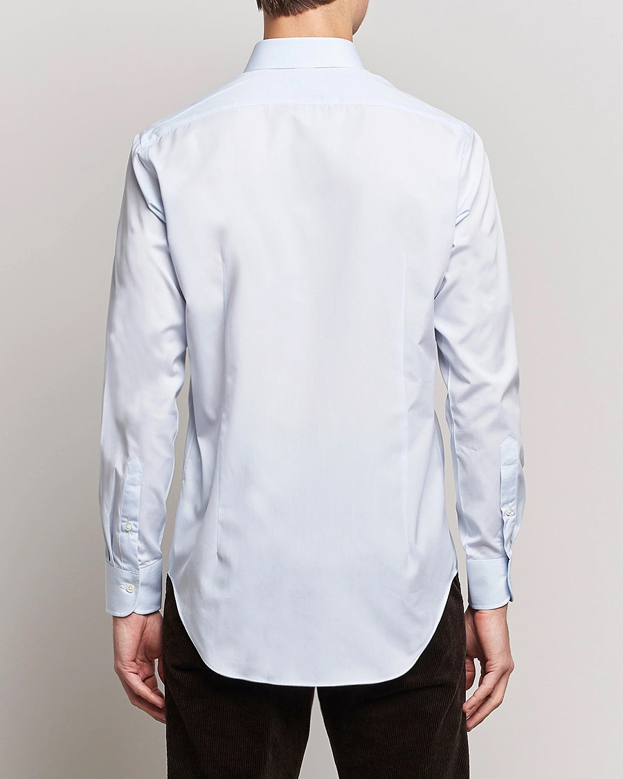 Heren | Overhemden | Kamakura Shirts | Slim Fit Broadcloth Dress Shirt Light Blue