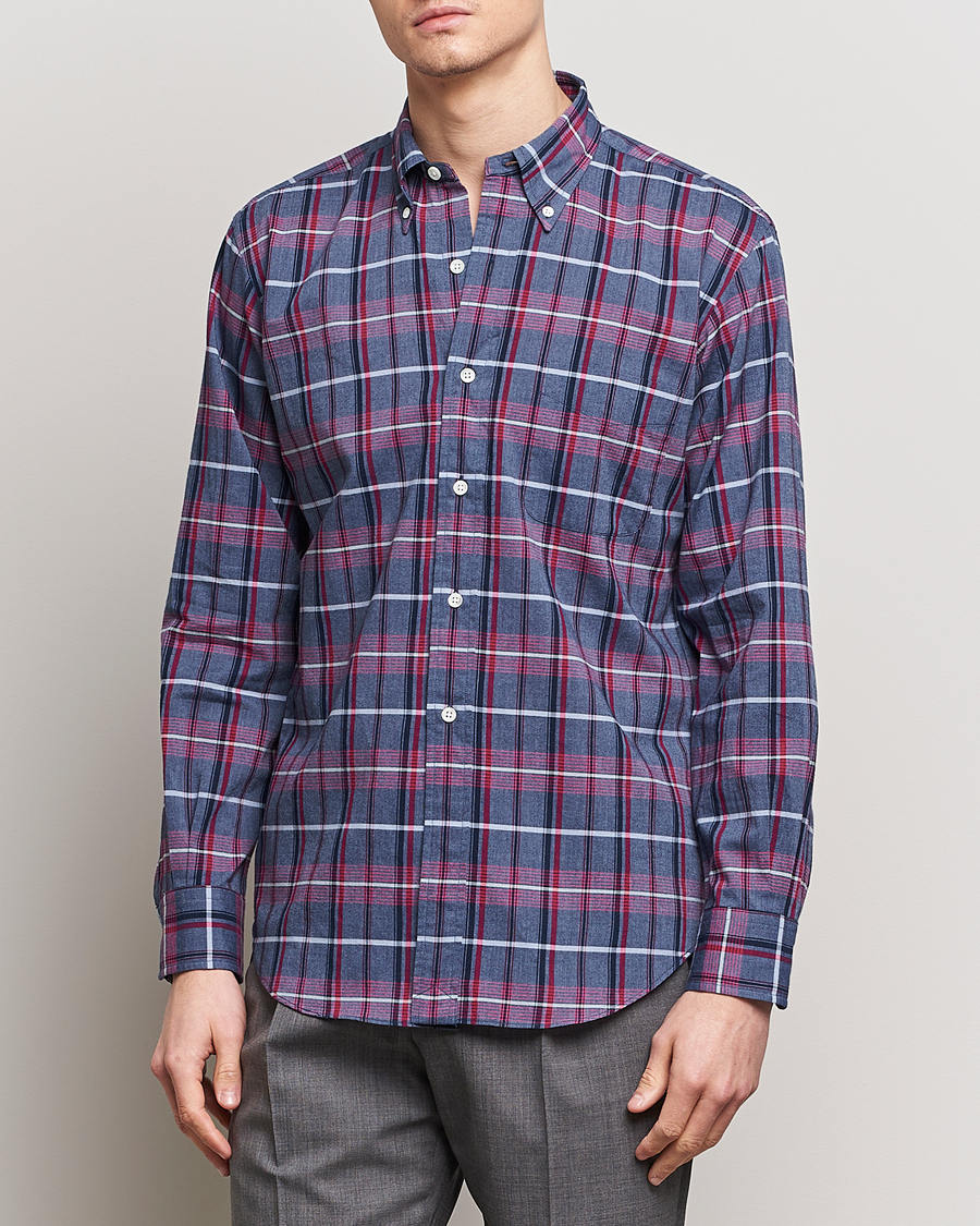 Homme | Chemises | Kamakura Shirts | Vintage Ivy Button Down Shirt Blue Madras