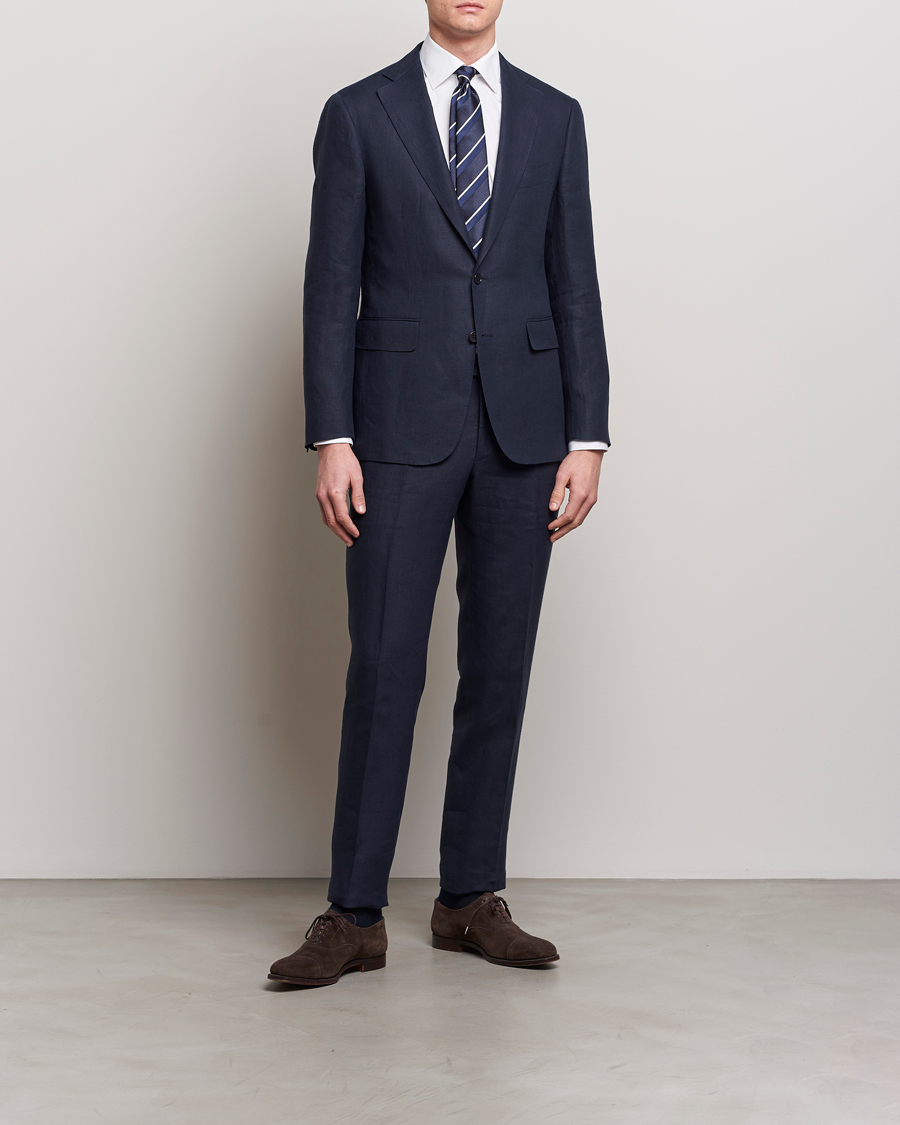 Homme | Costumes | Canali | Capri Linen Suit Navy