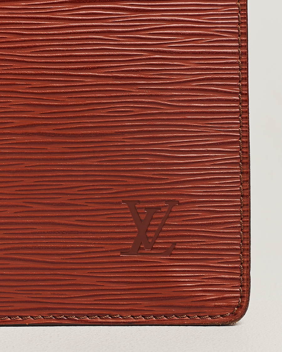Heren | Louis Vuitton Pre-Owned Senateur Epi Leather Document Case Brown | Louis Vuitton Pre-Owned | Senateur Epi Leather Document Case Brown