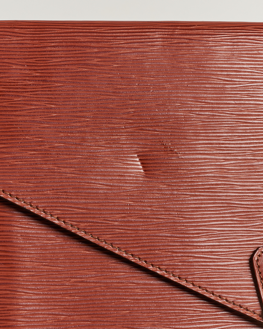 Heren | Louis Vuitton Pre-Owned Senateur Epi Leather Document Case Brown | Louis Vuitton Pre-Owned | Senateur Epi Leather Document Case Brown