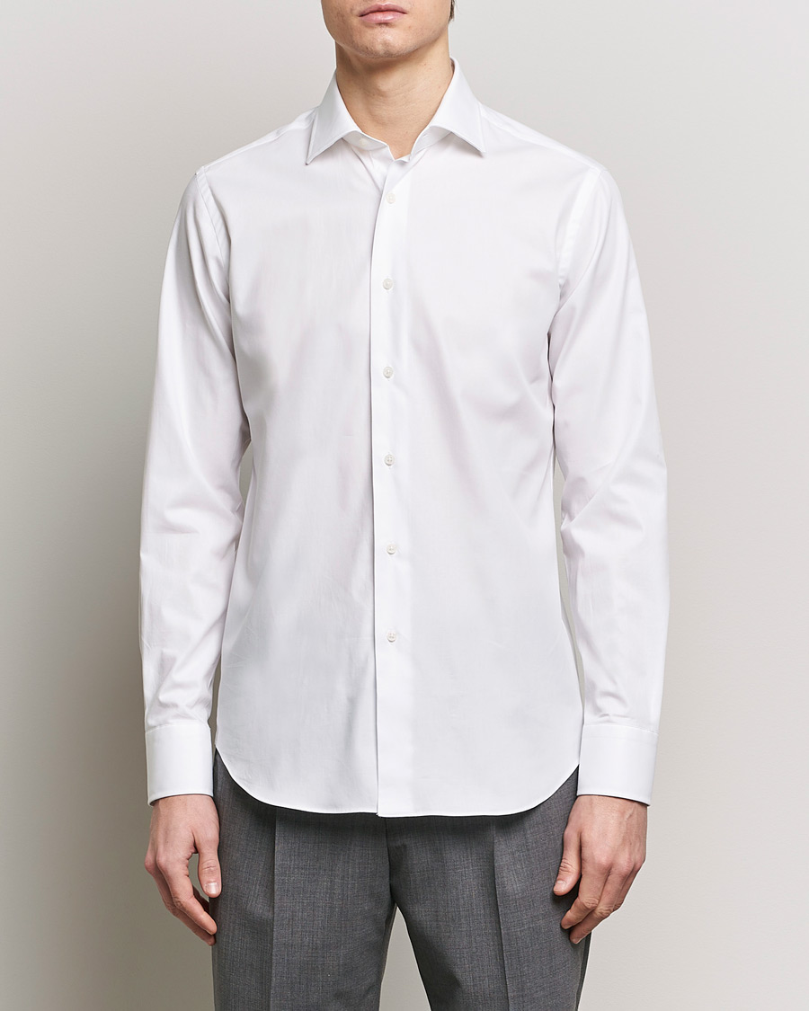 Homme | Chemises | Grigio | Cotton Twill Dress Shirt White