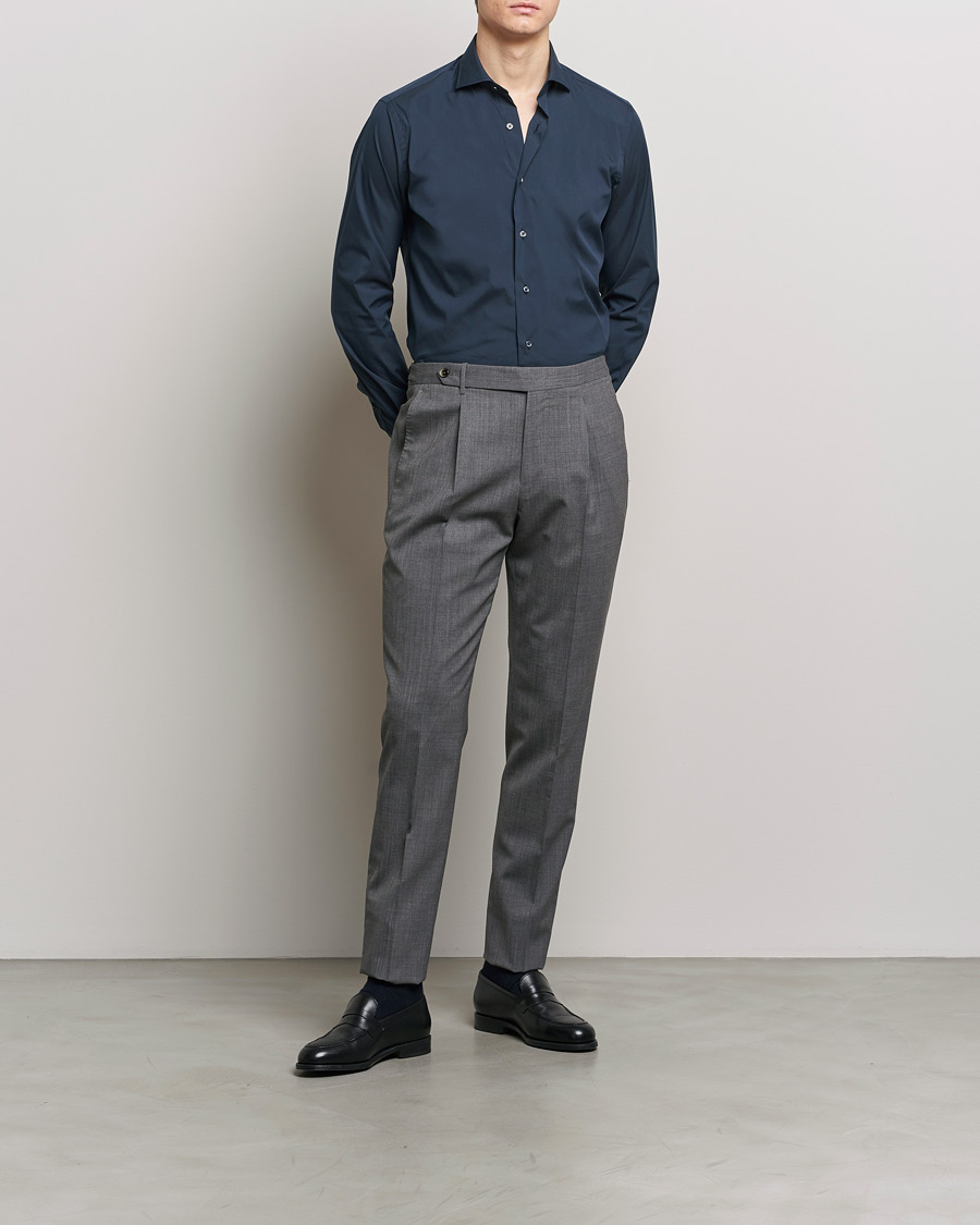 Homme | Chemises | Grigio | Comfort Stretch Dress Shirt Navy