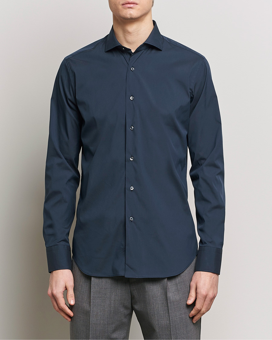 Homme | Chemises | Grigio | Comfort Stretch Dress Shirt Navy