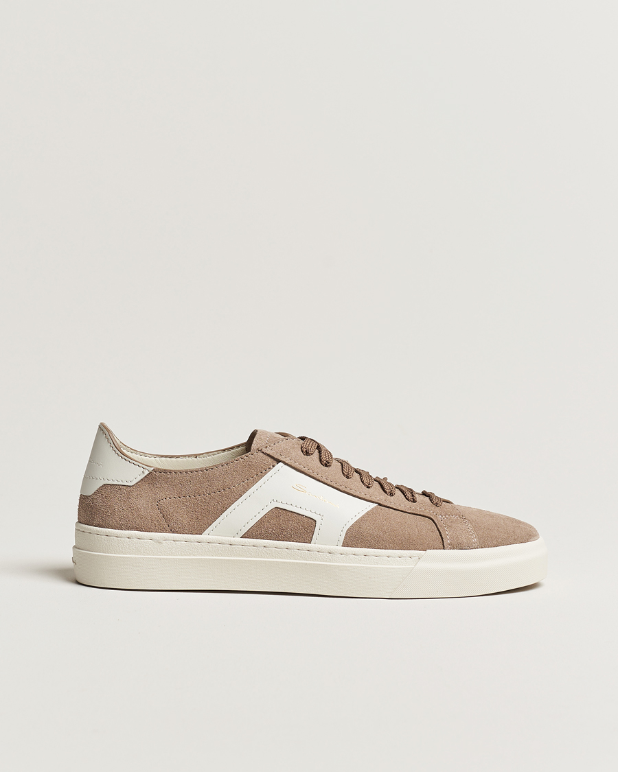 Homme | Santoni Double Buckle Sneakers Grey Suede | Santoni | Double Buckle Sneakers Grey Suede