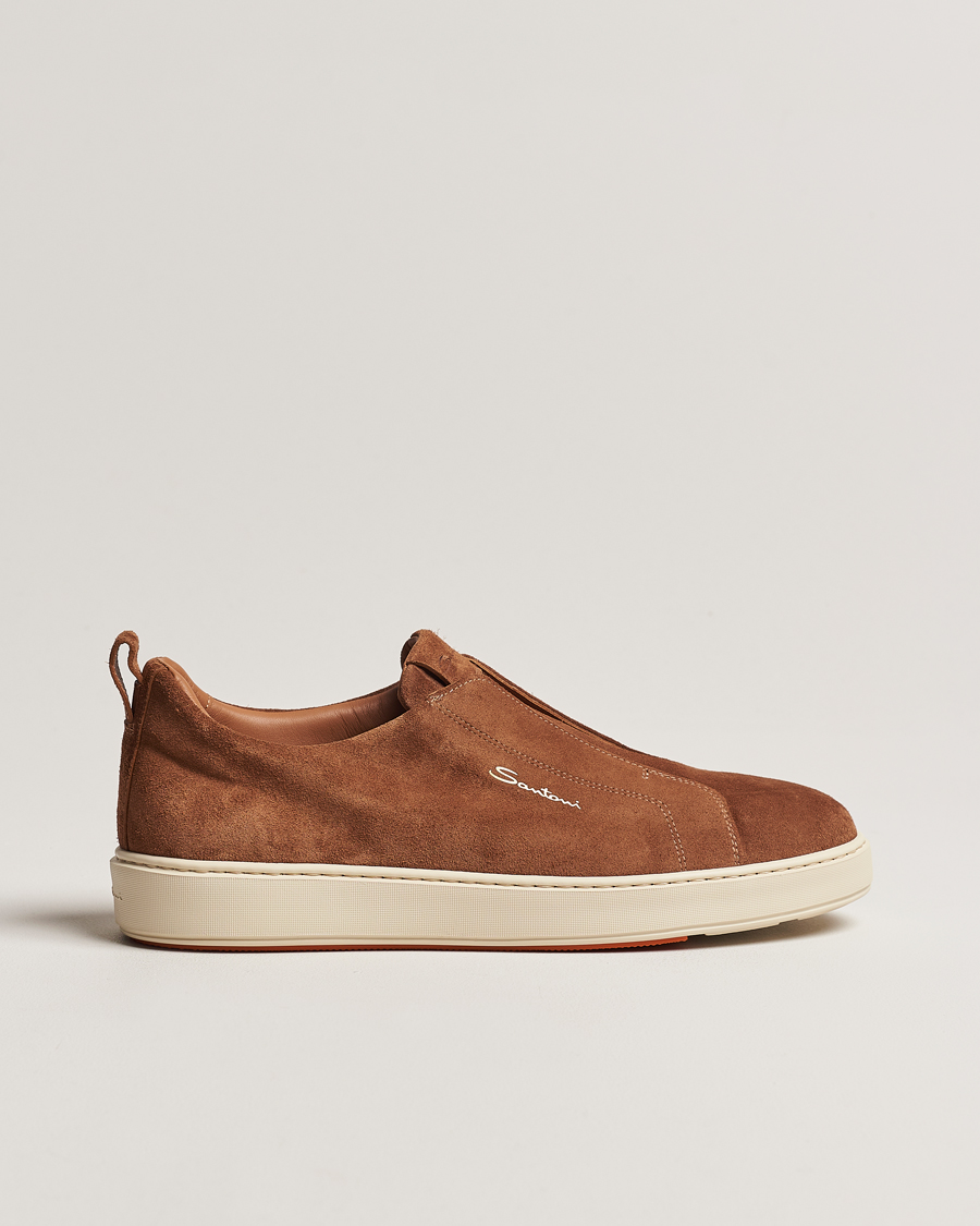 Homme | Santoni Cleanic No Lace Sneakers Brown Suede | Santoni | Cleanic No Lace Sneakers Brown Suede