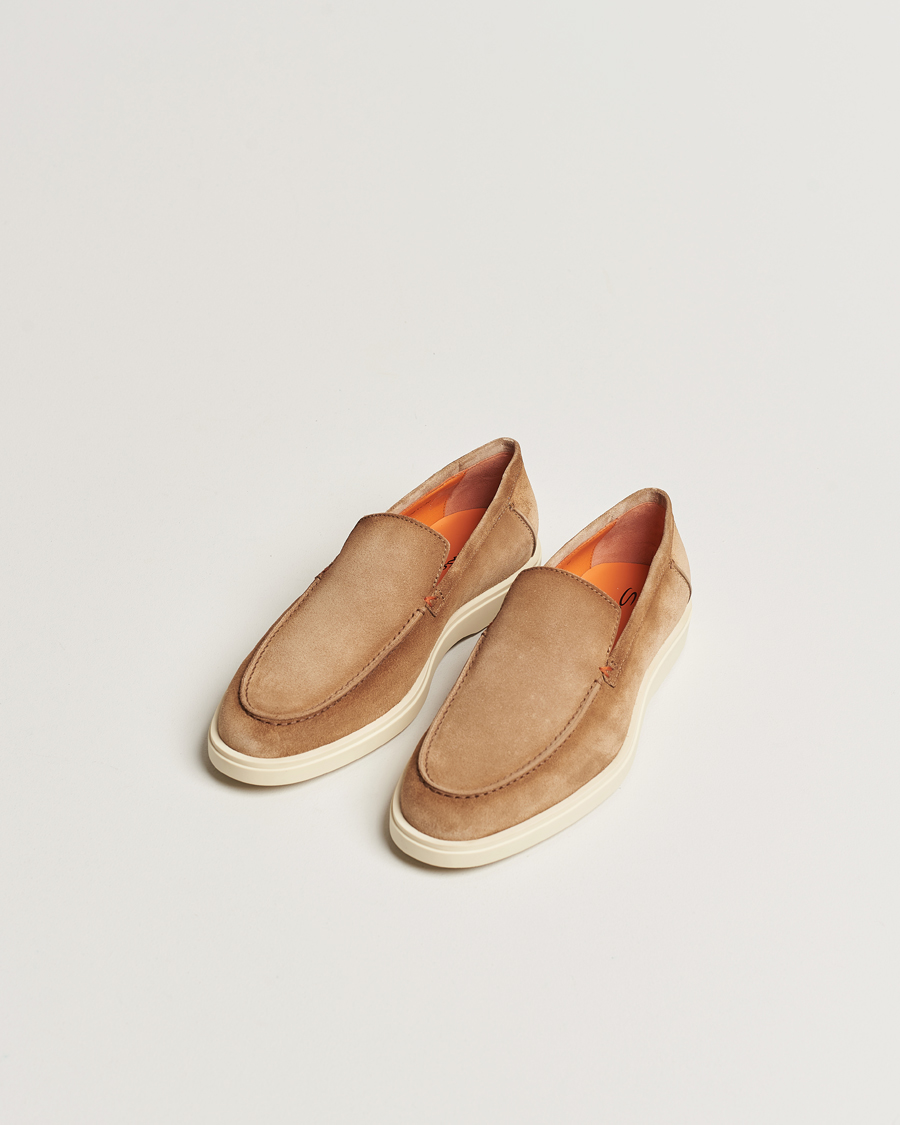 Heren | Santoni Summer Loafers Beige Suede | Santoni | Summer Loafers Beige Suede