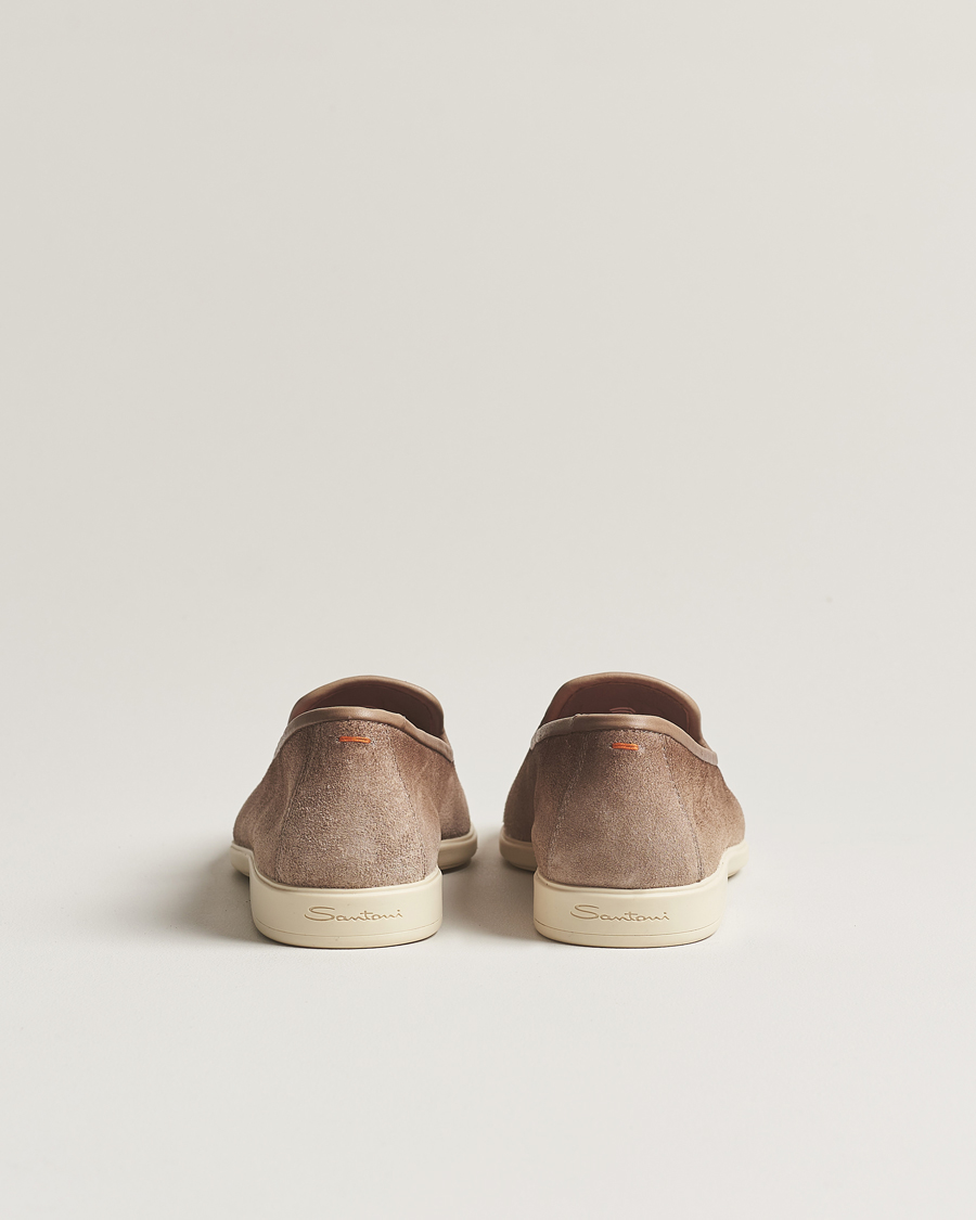 Homme | Santoni Summer Tassel Loafers Beige Suede | Santoni | Summer Tassel Loafers Beige Suede