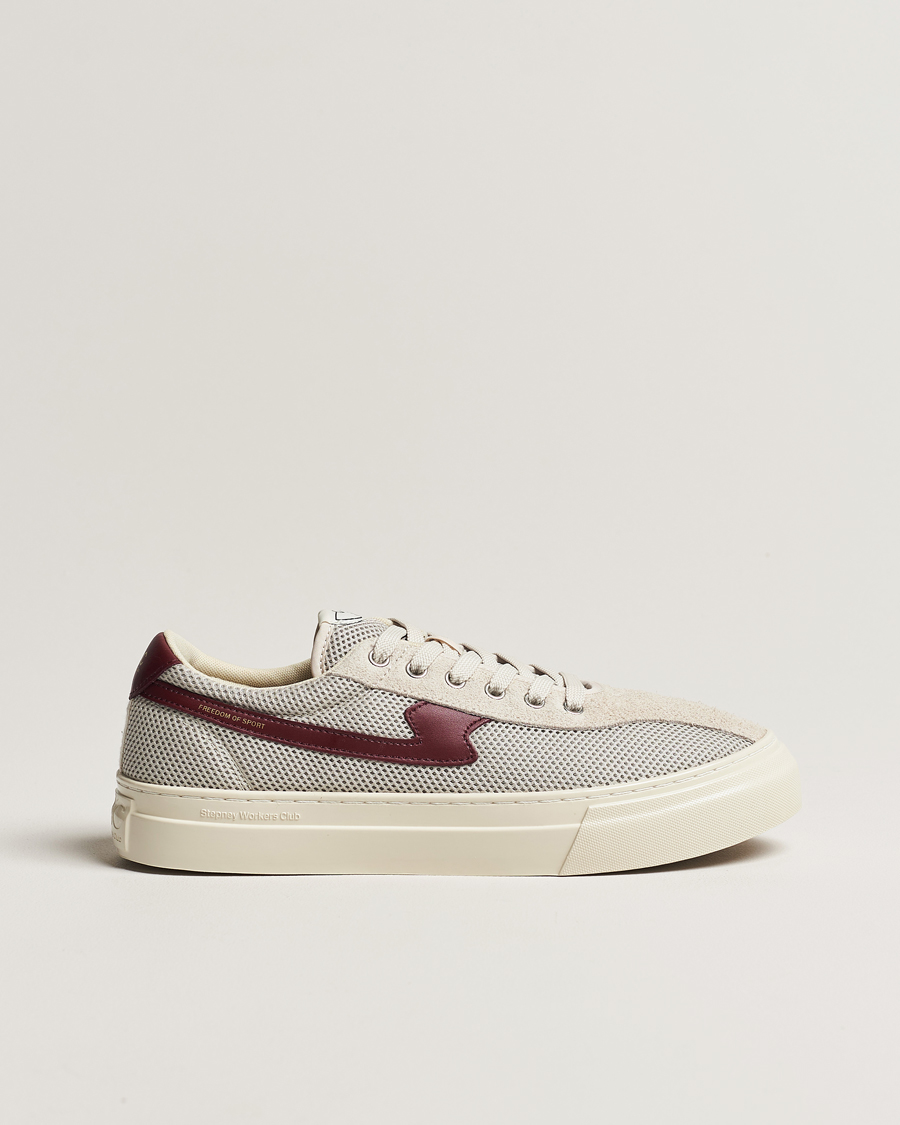 Homme | Stepney Workers Club Dellow S-Strike Tennis Mesh Sneaker Ecru/Red | Stepney Workers Club | Dellow S-Strike Tennis Mesh Sneaker Ecru/Red