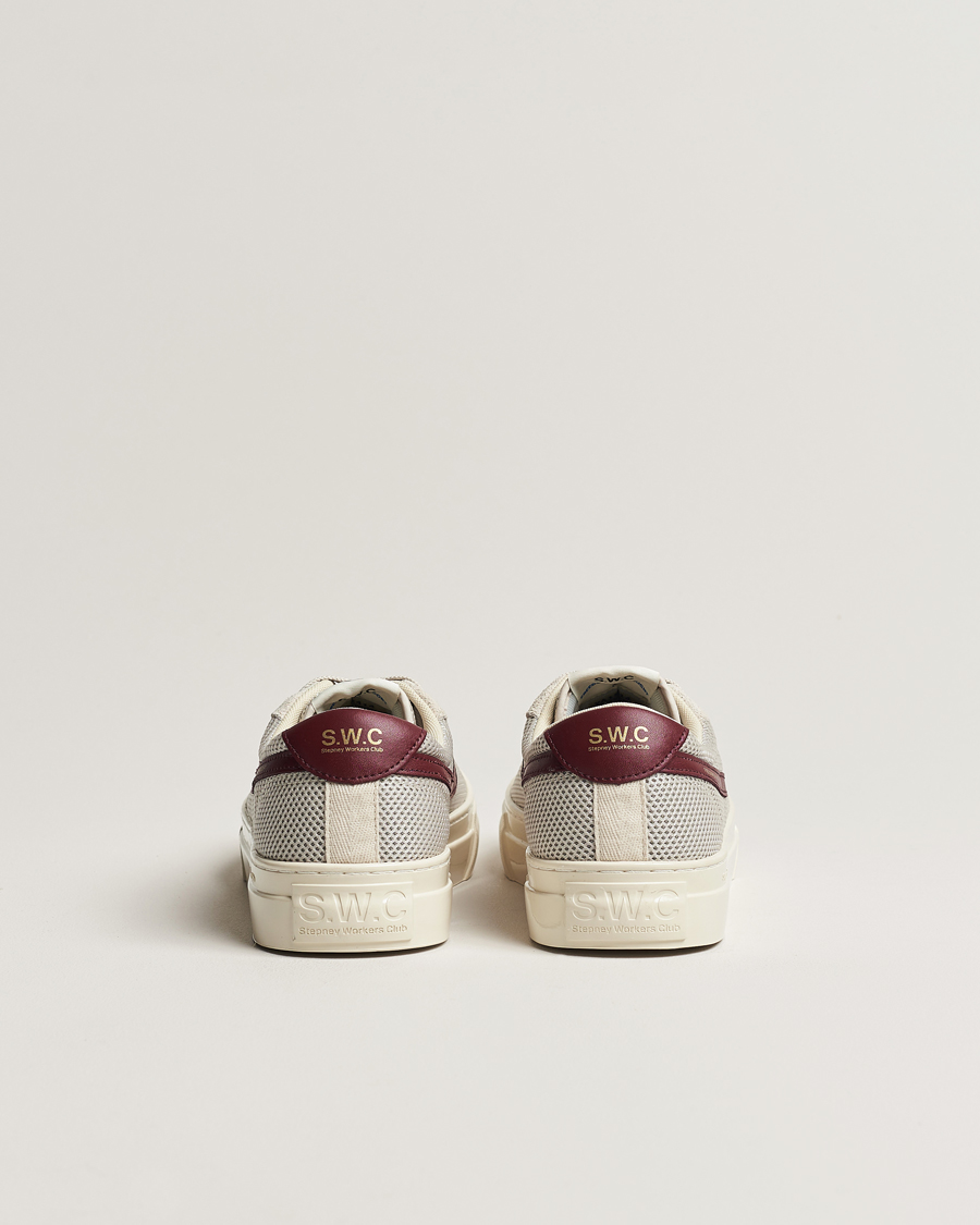 Homme | Stepney Workers Club Dellow S-Strike Tennis Mesh Sneaker Ecru/Red | Stepney Workers Club | Dellow S-Strike Tennis Mesh Sneaker Ecru/Red