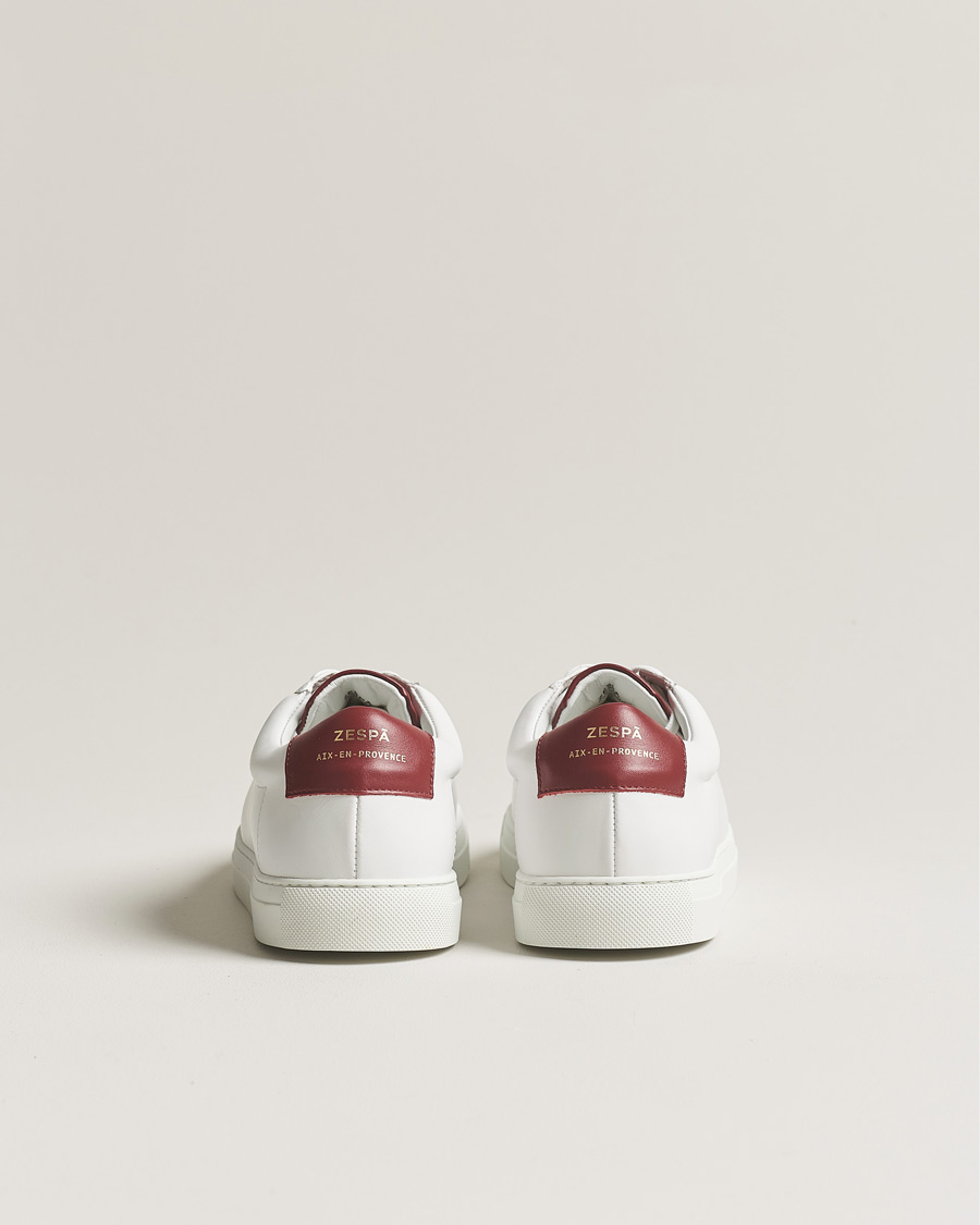 Homme | Zespà ZSP4 Nappa Leather Sneakers White/Wine | Zespà | ZSP4 Nappa Leather Sneakers White/Wine