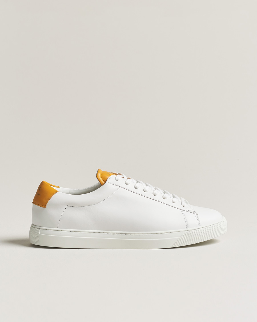 Heren | Zespà ZSP4 Nappa Leather Sneakers White/Yellow | Zespà | ZSP4 Nappa Leather Sneakers White/Yellow