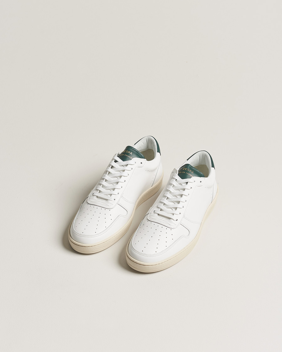 Homme | Zespà ZSP23 APLA Leather Sneakers White/Dark Green | Zespà | ZSP23 APLA Leather Sneakers White/Dark Green