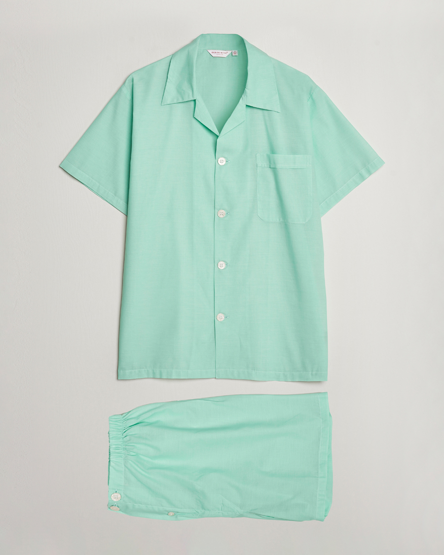 Heren | Pyjama's en gewaden | Derek Rose | Shortie Cotton Pyjama Set Mint
