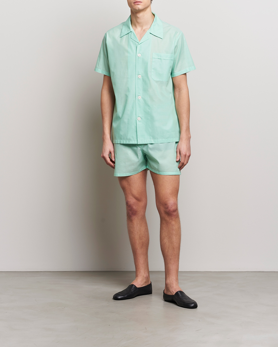 Heren | Pyjama's en gewaden | Derek Rose | Shortie Cotton Pyjama Set Mint