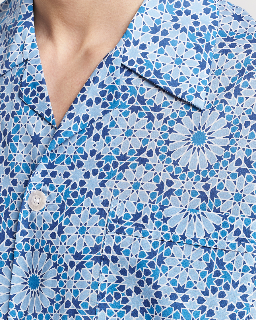 Heren | Pyjama's en gewaden | Derek Rose | Shortie Printed Cotton Pyjama Set Blue