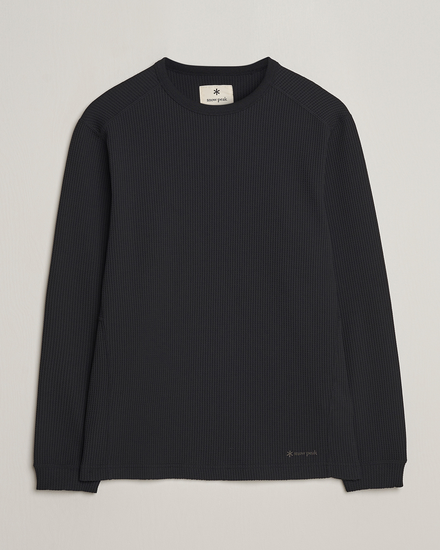 Homme | T-shirts | Snow Peak | Dry Waffle Long Sleeve T-Shirt Black
