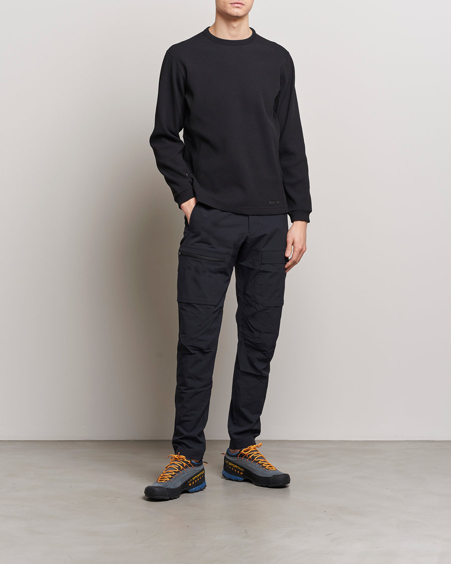 Homme | T-shirts | Snow Peak | Dry Waffle Long Sleeve T-Shirt Black