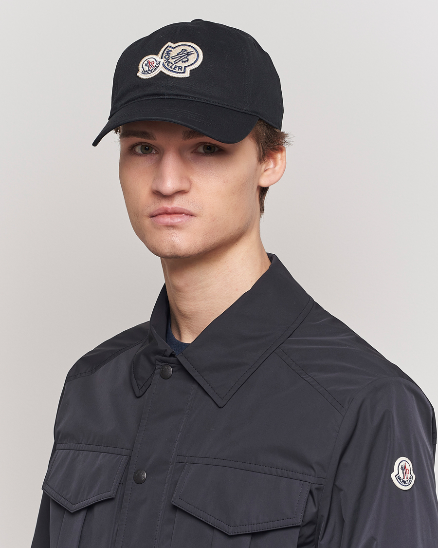 Heren | Moncler Double Logo Baseball Cap Black | Moncler | Double Logo Baseball Cap Black