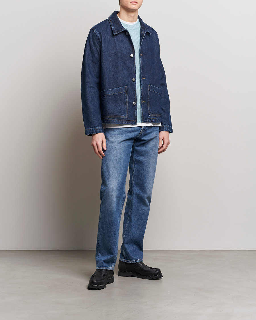 Heren | Jassen | Sunflower | Denim Worker Jacket Rinse Blue