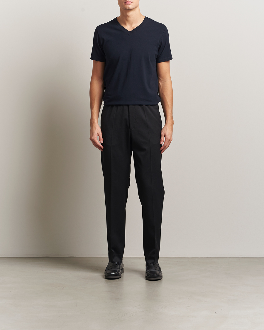 Homme | T-shirts | Filippa K | Organic Cotton V-Neck T-Shirt Navy