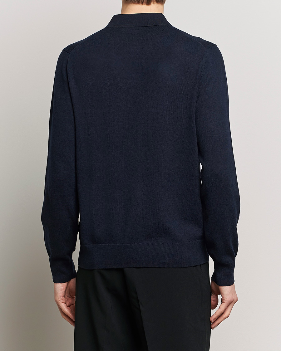 Heren | Truien | Filippa K | Knitted Polo Shirt Navy