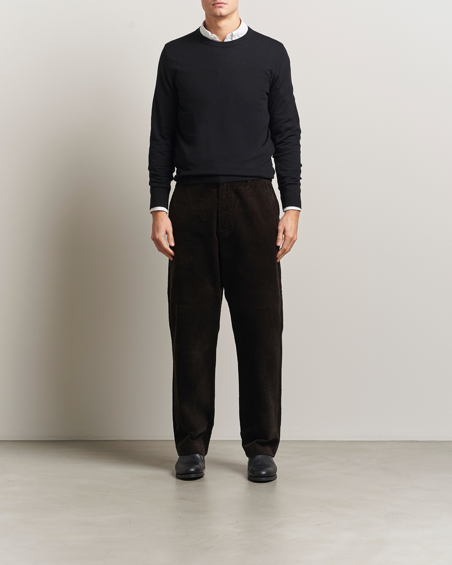 Heren | Truien | Filippa K | Merino Round Neck Sweater Black