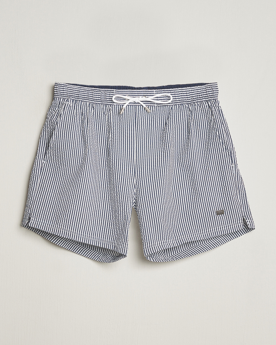 Homme | Maillots De Bain | BOSS BLACK | Velvetfish Seersucker Swimshorts Navy