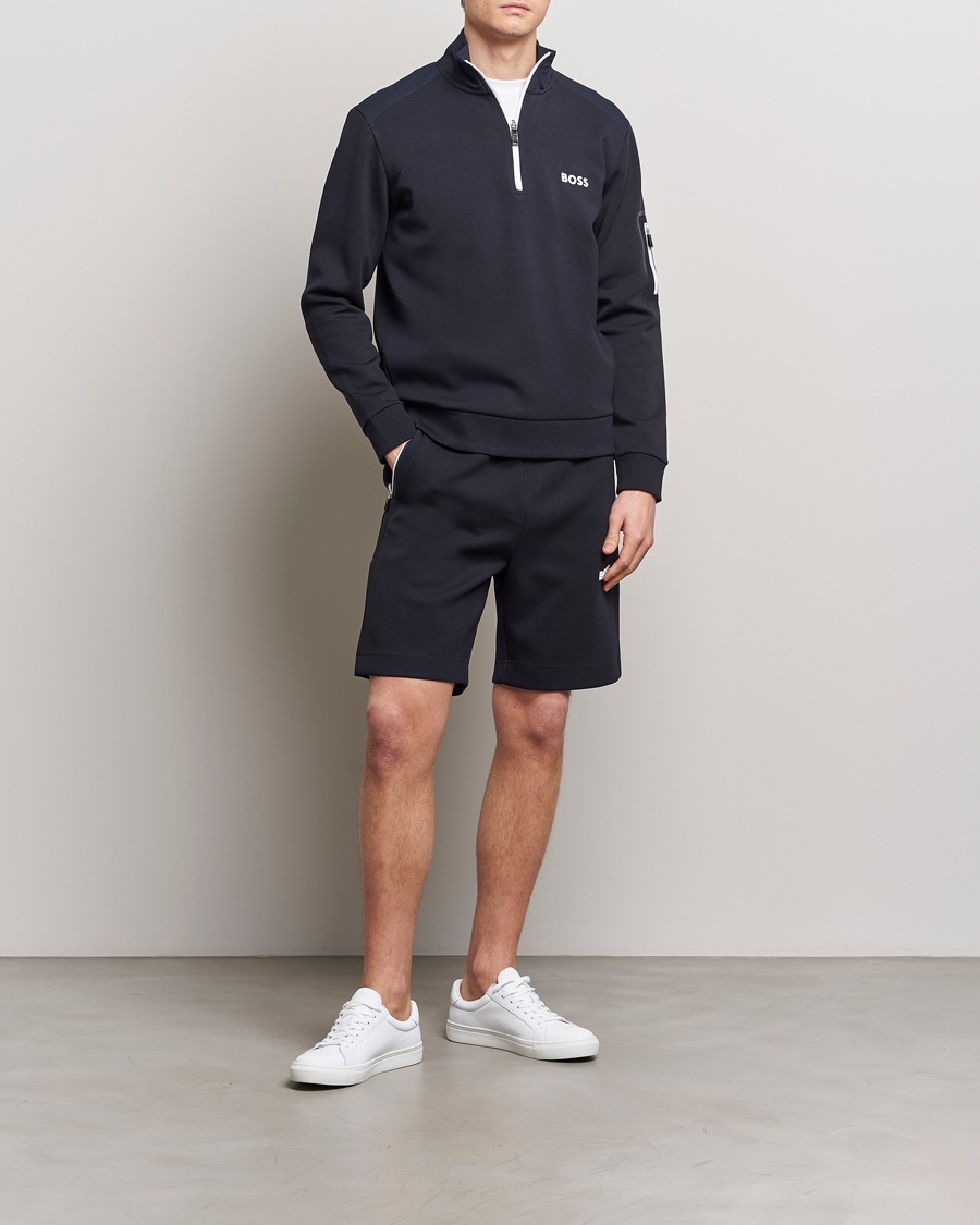Homme | Pulls Et Tricots | BOSS GREEN | Half Zip Sweatshirt Dark Blue