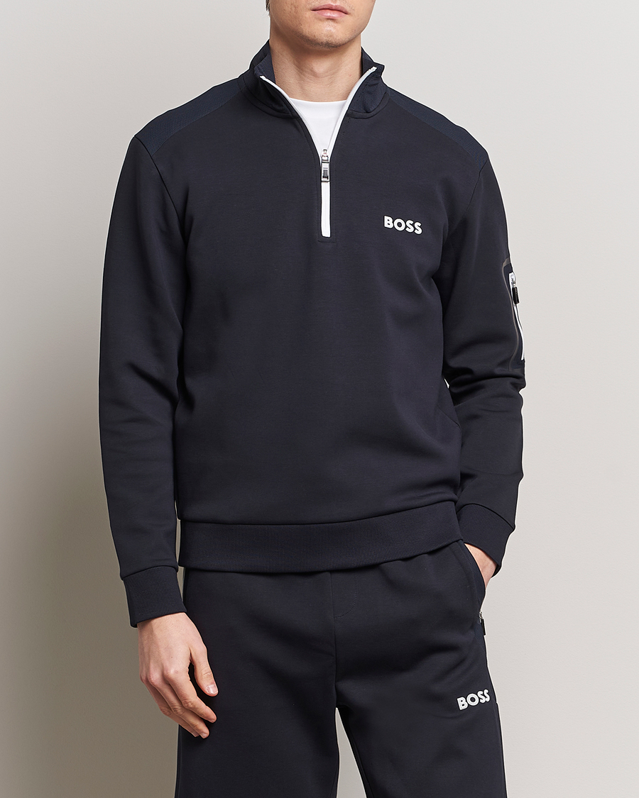 Homme | Pulls Et Tricots | BOSS GREEN | Half Zip Sweatshirt Dark Blue