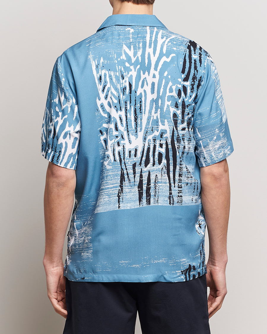 Heren | Overhemden | BOSS ORANGE | Rayer Short Sleeve Printed Shirt Open Blue