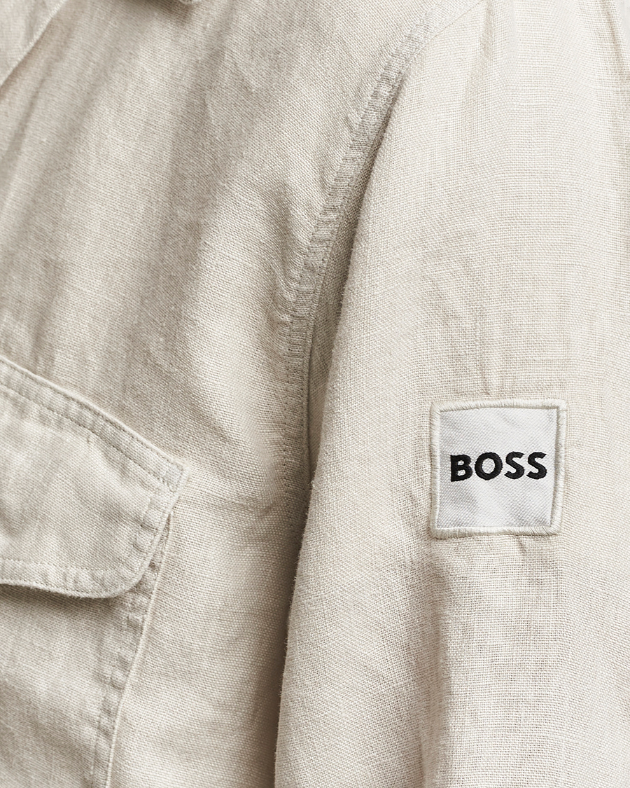 Homme | Chemises | BOSS ORANGE | Lovel Linen Overshirt Light Beige