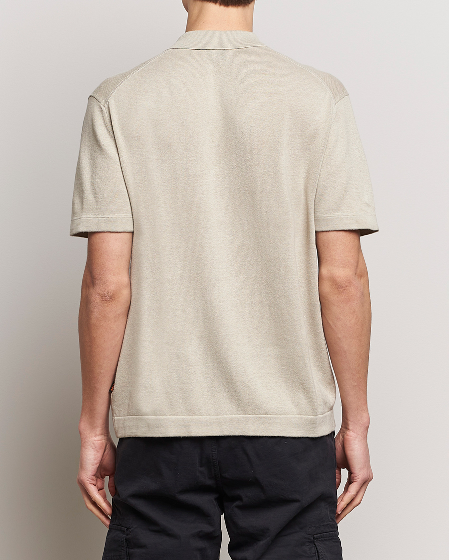 Heren | Overhemden | BOSS ORANGE | Kamiccio Knitted Short Sleeve Shirt Light Beige